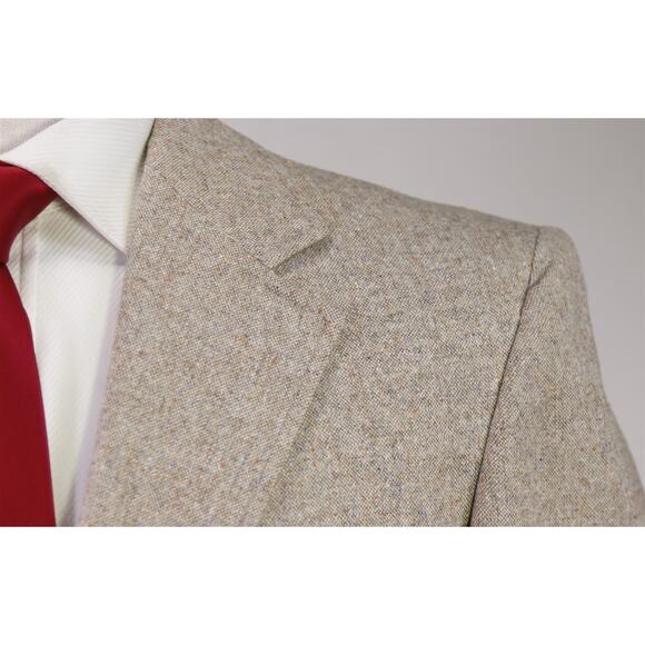 Vintage 1970's Light Brown Donegal Tweed 3-Piece Western Wool Suit 38R - Picture 4 of 11